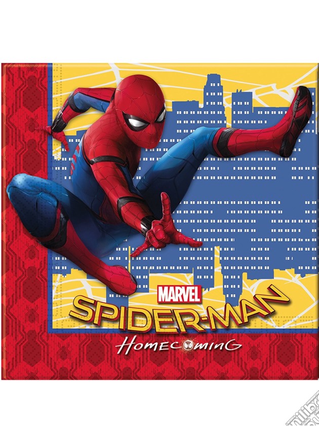 Spiderman Home Coming - 20 Tovaglioli Carta Doppio Velo 33 X 33 Cm. gioco di Giocoplast