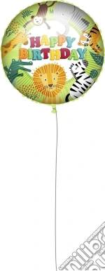 Party: Pall. Foil 45 Cm Happy Birthday Jungle Q. Pallone Foil 18" - 45 Cm Happy Birthday Jungle giochi