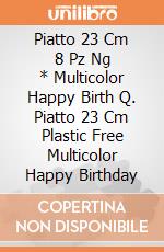 Piatto 23 Cm 8 Pz Ng * Multicolor Happy Birth Q. Piatto 23 Cm Plastic Free Multicolor Happy Birthday gioco