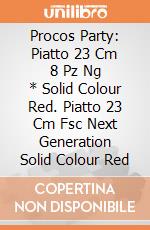 Procos Party: Piatto 23 Cm 8 Pz Ng * Solid Colour Red. Piatto 23 Cm Fsc Next Generation Solid Colour Red giochi