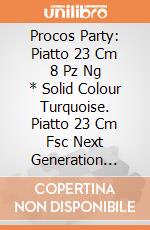 Procos Party: Piatto 23 Cm 8 Pz Ng * Solid Colour Turquoise. Piatto 23 Cm Fsc Next Generation Solid Colour Turquoise giochi