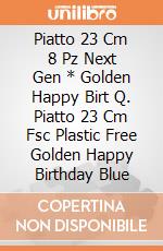 Piatto 23 Cm 8 Pz Next Gen * Golden Happy Birt Q. Piatto 23 Cm Fsc Plastic Free Golden Happy Birthday Blue gioco