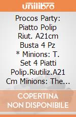 Procos Party: Piatto Polip Riut. A21cm Busta 4 Pz * Minions: T. Set 4 Piatti Polip.Riutiliz.A21 Cm Minions: The Rise Of Gru giochi