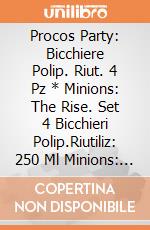 Procos Party: Bicchiere Polip. Riut. 4 Pz * Minions: The Rise. Set 4 Bicchieri Polip.Riutiliz: 250 Ml Minions: The Rise Of Gru giochi