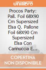 Procos Party: Pall. Foil 68X90 Cm Supersized Elsa Q. Pallone Foil 68X90 Cm Supersized Elsa Con Cannuccia E Nastro giochi