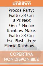 Procos Party: Piatto 23 Cm 8 Pz Next Gen * Minnie Rainbow Make. Piatto 23 Cm Fsc Plastic Free Minnie Rainbow Make Me Smile giochi
