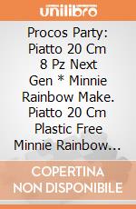 Procos Party: Piatto 20 Cm 8 Pz Next Gen * Minnie Rainbow Make. Piatto 20 Cm Plastic Free Minnie Rainbow Make Me Smile giochi
