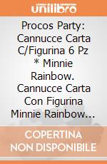 Procos Party: Cannucce Carta C/Figurina 6 Pz * Minnie Rainbow. Cannucce Carta Con Figurina Minnie Rainbow Make Me Smile giochi