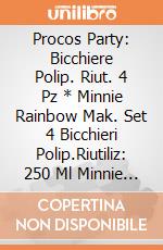 Procos Party: Bicchiere Polip. Riut. 4 Pz * Minnie Rainbow Mak. Set 4 Bicchieri Polip.Riutiliz: 250 Ml Minnie Rainbow Make Me Smile giochi