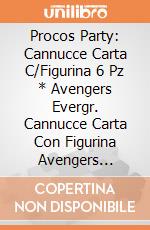 Procos Party: Cannucce Carta C/Figurina 6 Pz * Avengers Evergr. Cannucce Carta Con Figurina Avengers Evergreen giochi