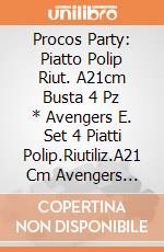 Procos Party: Piatto Polip Riut. A21cm Busta 4 Pz * Avengers E. Set 4 Piatti Polip.Riutiliz.A21 Cm Avengers Evergreen giochi
