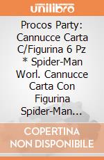 Procos Party: Cannucce Carta C/Figurina 6 Pz * Spider-Man Worl. Cannucce Carta Con Figurina Spider-Man World Of Webs giochi