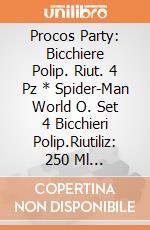 Procos Party: Bicchiere Polip. Riut. 4 Pz * Spider-Man World O. Set 4 Bicchieri Polip.Riutiliz: 250 Ml Spider-Man World Of Webs giochi