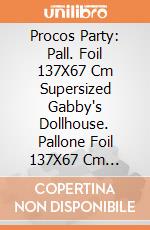 Procos Party: Pall. Foil 137X67 Cm Supersized Gabby's Dollhouse. Pallone Foil 137X67 Cm Supersized Gabby's Dollhouse Con Cannuccia giochi