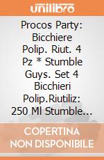 Procos Party: Bicchiere Polip. Riut. 4 Pz * Stumble Guys. Set 4 Bicchieri Polip.Riutiliz: 250 Ml Stumble Guys giochi