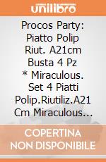 Procos Party: Piatto Polip Riut. A21cm Busta 4 Pz * Miraculous. Set 4 Piatti Polip.Riutiliz.A21 Cm Miraculous Ladybug giochi