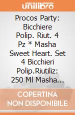 Procos Party: Bicchiere Polip. Riut. 4 Pz * Masha Sweet Heart. Set 4 Bicchieri Polip.Riutiliz: 250 Ml Masha Sweet Heart giochi