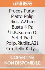 Procos Party: Piatto Polip Riut. A21cm Busta 4 Pz *H.K.Kurom Q. Set 4 Piatti Polip.Riutiliz.A21 Cm Hello Kitty Kuromi giochi
