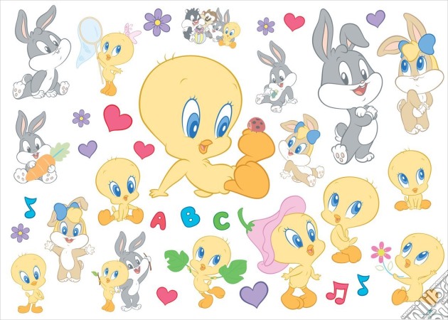 Looney Tunes - Baby - Sticker Da Parete - 1 Foglio 50x18 Cm Con 35 Sticker gioco di Joy Toy