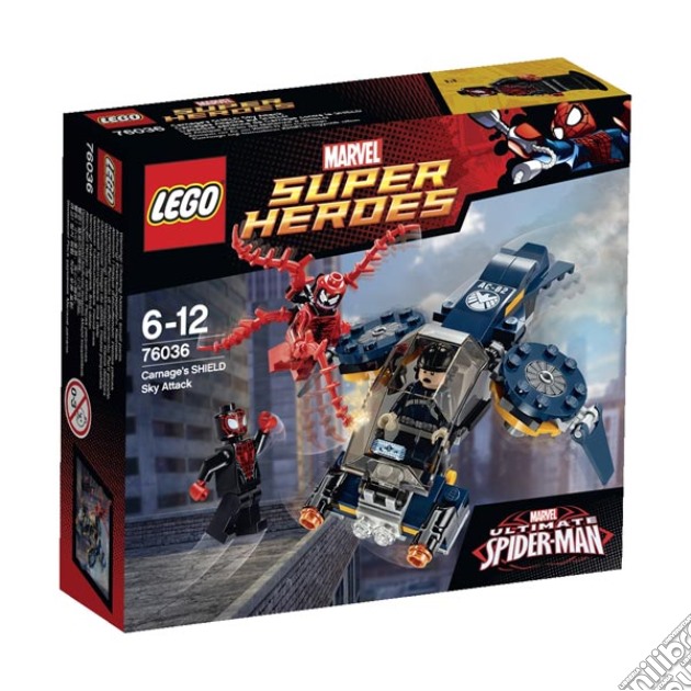 Lego 76036 - Marvel Super Heroes - Spider-Man - Carnage's Shield Sky Attack gioco di Lego