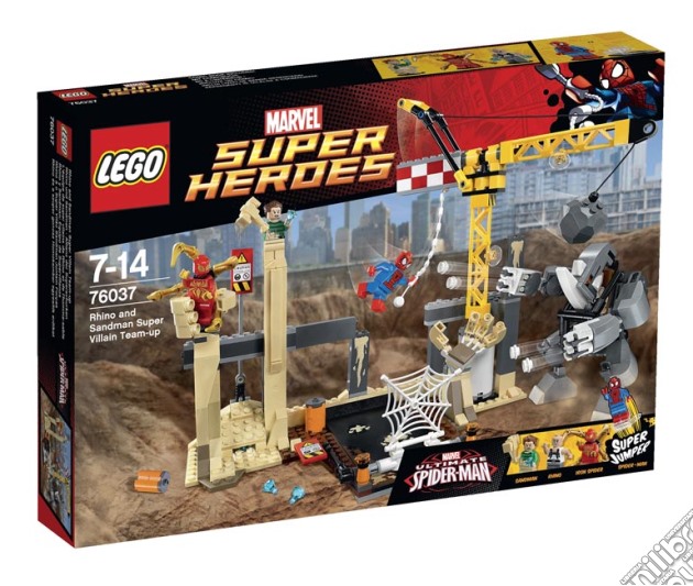 Lego 76037 - Marvel Super Heroes - Spider-Man - L'Alleanza Criminale Di Rhino E L'Uomo Sabbia gioco di Lego
