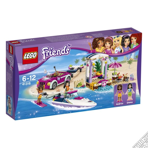 Lego 41316 - Friends - Il Trasportatore Di Motoscafi Di Andrea gioco di Lego