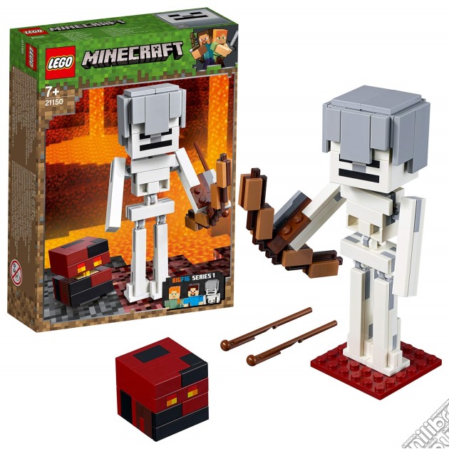 Maxi-figure minecraft dello scheletro con cubo di magma. Minecraft-21150 gioco