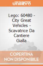 Lego: 60480 - City Great Vehicles - Scavatrice Da Cantiere Gialla giochi
