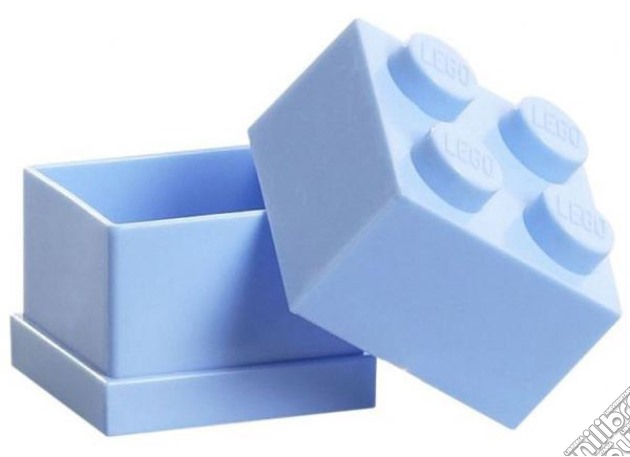 Lego mini box 4 azzurra scatola mattoncino contenitore per alimenti bomboniera 