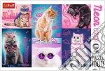Trefl: Puzzle 1000 Neon Color Line - Super Cats