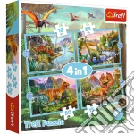 Trefl: Puzzle 4In1 - Unique Dinosaurs