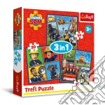 Fireman Sam: Trefl - Puzzle 3in1 - Fireman Sam' day