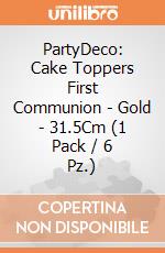 PartyDeco: Cake Toppers First Communion - Gold - 31.5Cm (1 Pack / 6 Pz.) giochi