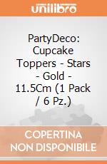 PartyDeco: Cupcake Toppers - Stars - Gold - 11.5Cm (1 Pack / 6 Pz.) giochi