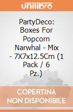 PartyDeco: Boxes For Popcorn Narwhal - Mix - 7X7x12.5Cm (1 Pack / 6 Pz.) giochi