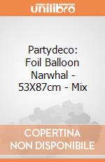 Partydeco: Foil Balloon Narwhal - 53X87cm - Mix giochi