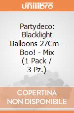 Partydeco: Blacklight Balloons 27Cm - Boo! - Mix (1 Pack / 3 Pz.) giochi