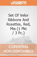 Set Of Velor Ribbons And Rosettes, Red, Mix (1 Pkt / 3 Pc.) giochi