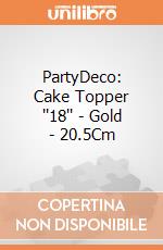 PartyDeco: Cake Topper ''18'' - Gold - 20.5Cm giochi