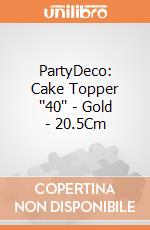 PartyDeco: Cake Topper ''40'' - Gold - 20.5Cm giochi