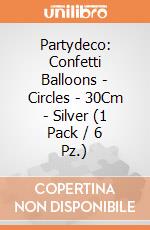 Partydeco: Confetti Balloons - Circles - 30Cm - Silver (1 Pack / 6 Pz.) giochi