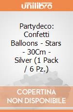 Partydeco: Confetti Balloons - Stars - 30Cm - Silver (1 Pack / 6 Pz.) giochi