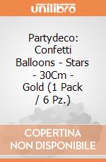 Partydeco: Confetti Balloons - Stars - 30Cm - Gold (1 Pack / 6 Pz.) giochi