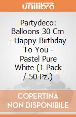 Partydeco: Balloons 30 Cm - Happy Birthday To You - Pastel Pure White (1 Pack / 50 Pz.) giochi