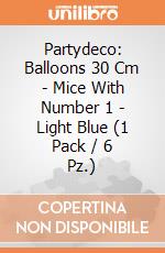 Partydeco: Balloons 30 Cm - Mice With Number 1 - Light Blue (1 Pack / 6 Pz.) giochi
