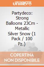 Partydeco: Strong Balloons 23Cm - Metallic Silver Snow (1 Pack / 100 Pz.) giochi