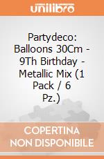 Partydeco: Balloons 30Cm - 9Th Birthday - Metallic Mix (1 Pack / 6 Pz.) giochi