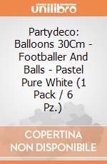 Partydeco: Balloons 30Cm - Footballer And Balls - Pastel Pure White (1 Pack / 6 Pz.) giochi