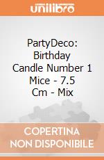 PartyDeco: Birthday Candle Number 1 Mice - 7.5 Cm - Mix giochi