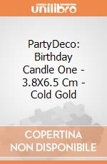 PartyDeco: Birthday Candle One - 3.8X6.5 Cm - Cold Gold giochi